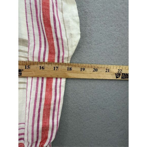 Ann Taylor Loft Womens Cream Red Striped Linen Blend Blouson Mini Dress Size XS - Picture 4 of 8